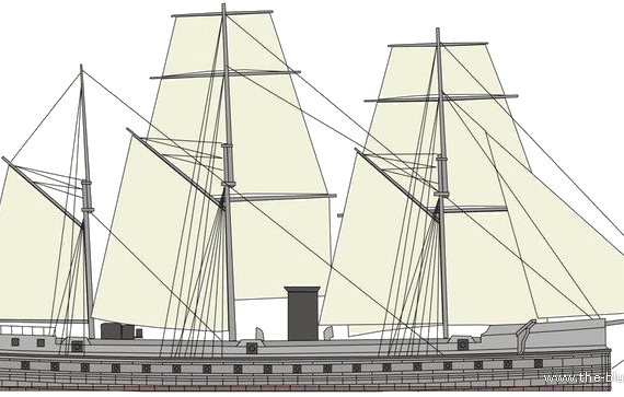 Корабль NMF Gloire [Fregate] (1859) - чертежи, габариты, рисунки